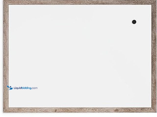 Lot 49-1557357 - U Brands Decor Magnetic Dry Erase Board White Board, 36" x 48" Inches, Rustic Wood Frame, Model # B0...