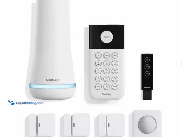 Lot 49-2006237 - SimpliSafe Smart Home Security System (7 pc.) with Base Station, Siren, Keypad, Motion Sensor, 3 Ent...