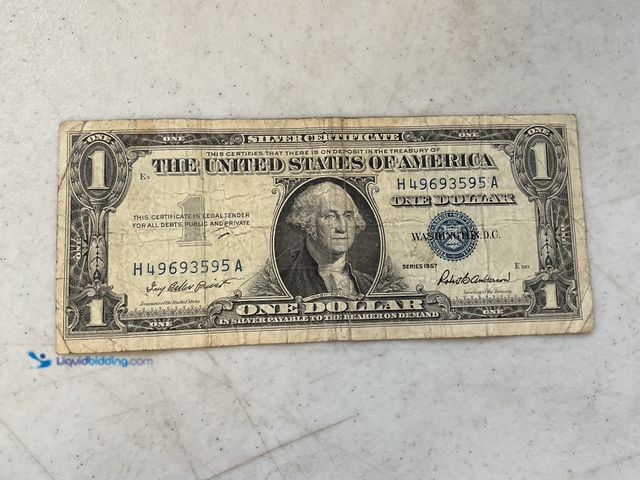 Lot 49-3708149 - 1957 BLUE SEAL UNITED STATES ONE DOLLAR SILVER CERTIFICATE