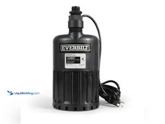 Lot 49-5459394 - Everbilt 1/2 HP Waterfall Submersible Utility Pump. Model # SUP80-HD. Unused and powers on.