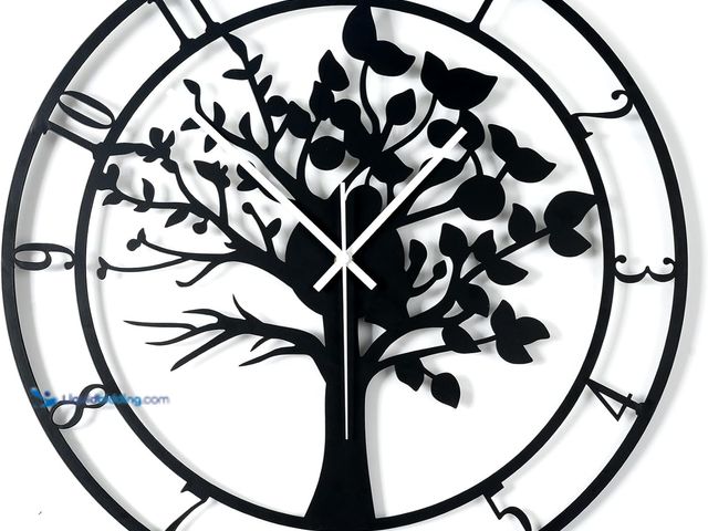 Lot 49-5437474 - 20inch/50cm Large Tree of Life Wall Clock for Bedroom,Living Room,Battery Operated Metal Big Decorat...