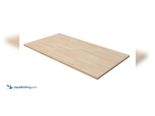 Lot 49-2024067 - Hampton Bay 4 ft. L x 25 in. D Unfinished Birch Solid Wood Butcher Block Countertop with Square Edge...