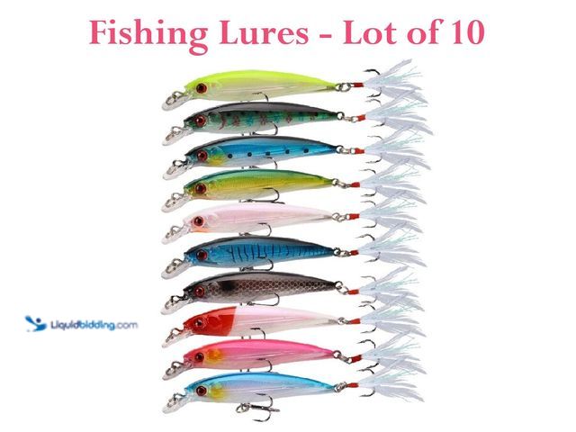 Lot 49-3435360 - Lot of 10 Crankbait Fishing Lures including 3.55" 7g - NEW - The set includes a variety of colorful ...