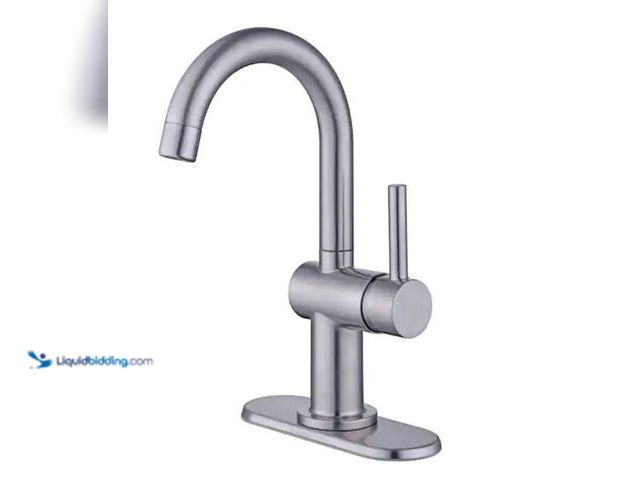Lot 49-2006638 - Glacier Bay Dorind Single Hole Single-Handle Deck Mount High-Arc Bathroom Faucet in Brushed Nickel, ...