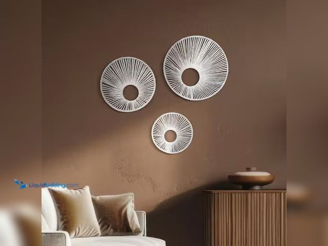 Lot 49-2000985 - (3-Piece) American Art Décor Boho 19.5 in. x 19.5 in. White Paper Rope Round Basket Wall Decor Set F...