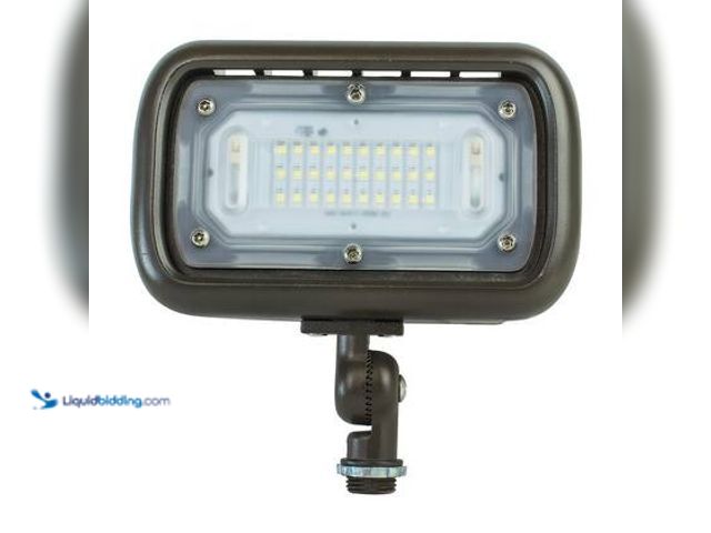 Lot 49-3563956 - QTY 2 - Commercial Electric 30W Line Voltage Bronze Integrated Outdoor LED Wall Wash Light with Adju...