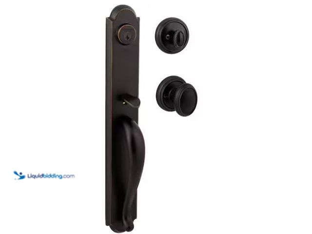 Lot 49-3471567 - Baldwin Prestige Bighorn Single Cylinder Venetian Bronze Door Handle set with Carnaby Door Knob Feat...