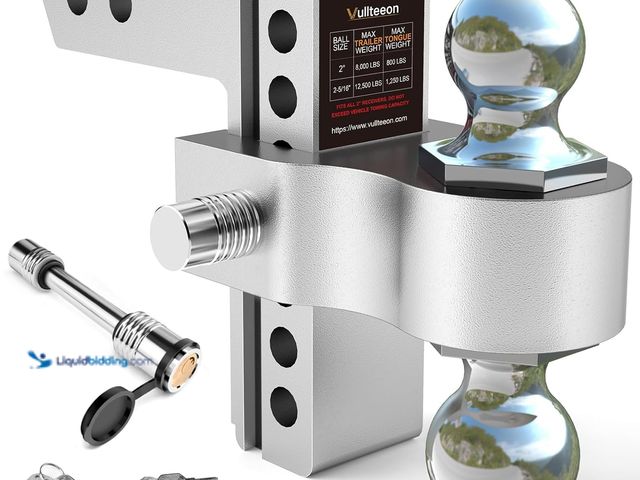 Lot 49-5483723 - Adjustable Trailer Hitch, Drop Hitch for 2 Inch Receiver,Vullteeon 6 Inch Ball Mount (2" & 2-5/16") ...