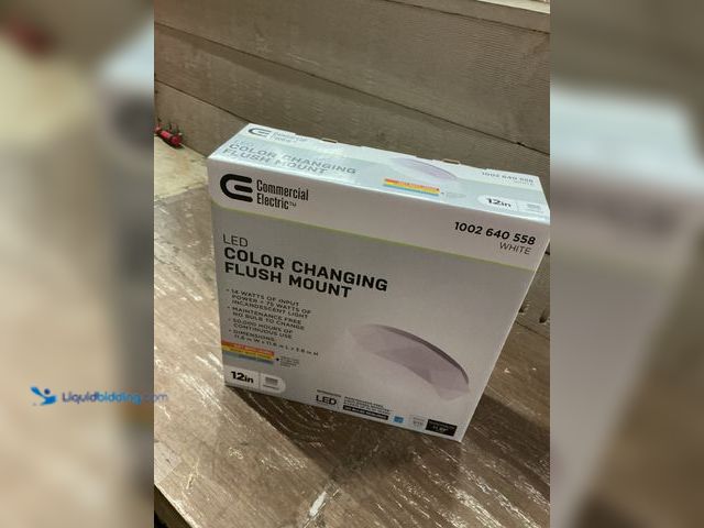 Lot 49-3535362 - HB 12 in. White Dome Diamond Cut LED Flush Mount Ceiling Light Fixture 910 Lumen New