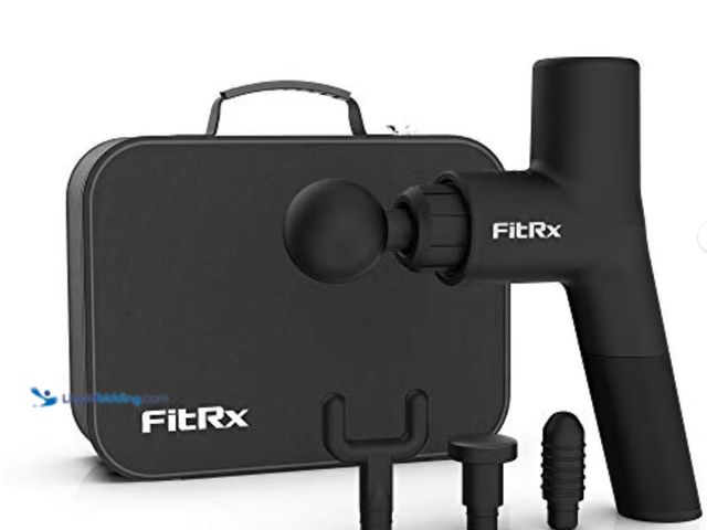 Lot 49-2026248 - FitRx Massage Gun Handheld Deep Tissue Percussion Massager with 6 Speeds and 4 Swappable Heads For P...