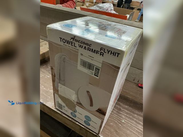 Lot 49-5477947 - FLYHIT Large Towel Warmer for Bathroom - Heated Towel Warmers Bucket, Wood Handle, Auto Shut Off, Fi...