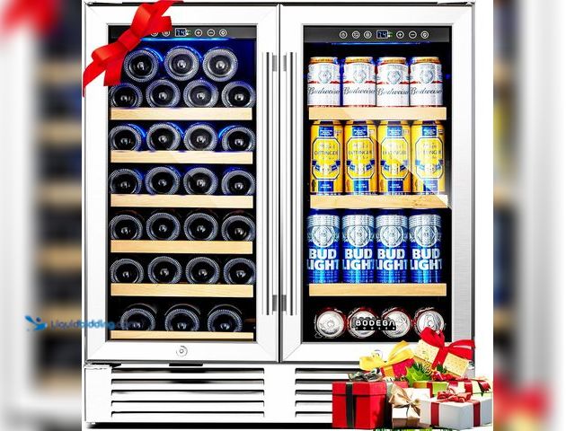 Lot 49-2025084 - BODEGA 30 Inch Wine and Beverage Refrigerator, Dual Zone Bar Fridge, Commercial Bar Cooler With 2 Gl...