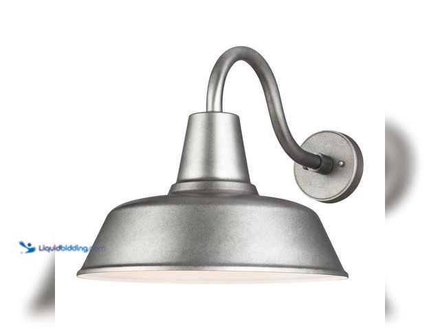 Lot 49-5408576 - Generation Lighting Barn Light 1 Light Weathered Pewter Modern Farmhouse Outdoor Wall Mount Medium L...