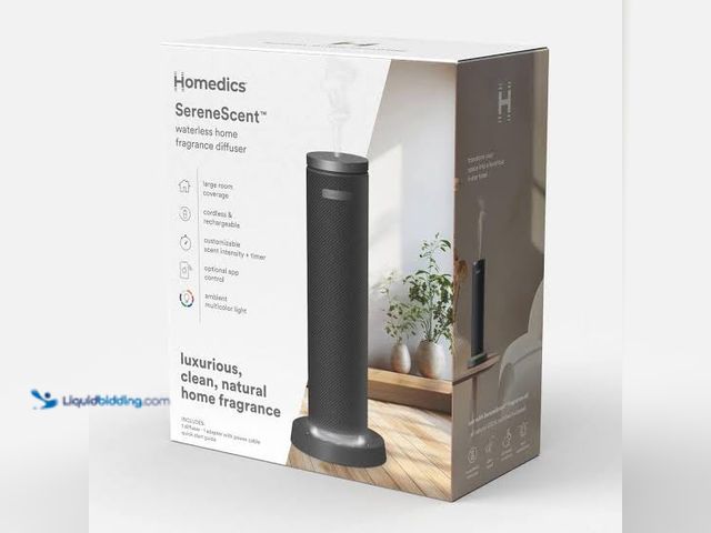 Lot 49-1629121 - Homedics Rechargeable Waterless Diffuser Cordless Aromatherapy, Adjustable Mist, Timer, Calming Ligh...