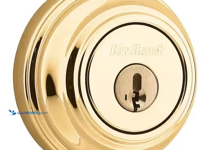 Lot 49-5486913 - Kwikset
Polished Brass Double Cylinder Deadbolt featuring SmartKey Security Internet # 309567375
M...
