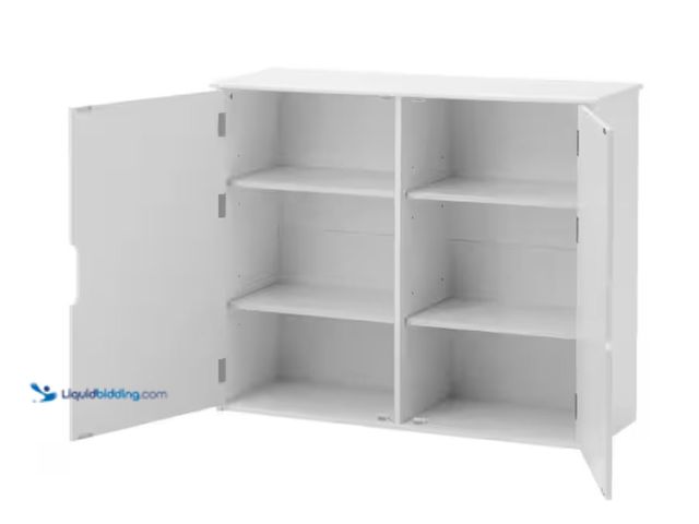 Lot 49-3611859 - Style Well Craft White Storage Hutch, Model # JS-3417-A, Unused, Has attachments. (NOTE: Factory pac...