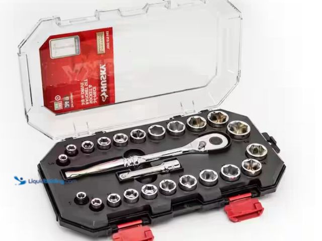 Lot 49-1567894 - (24-Piece) Husky 3/8 in. Drive Ratchet SAE/Metric Standard Socket Set, Model # H3D24PCSWS, Slightly ...