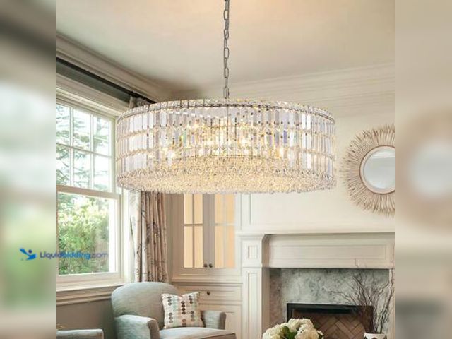 Lot 49-3563350 - EDISLIVE Orilliah Modern 12-Light Chrome Round Crystal Chandelier for Kitchen Island Dinning Table L...
