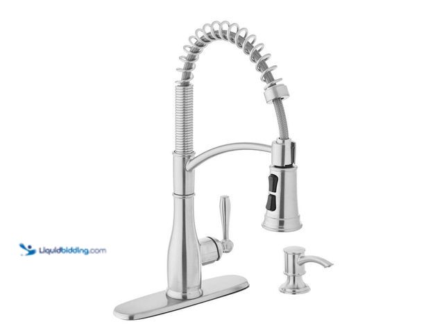 Lot 49-5552815 - Glacier Bay
Mandouri Single Handle Spring Neck Pull Down Sprayer Kitchen Faucet with Soap Dispenser...