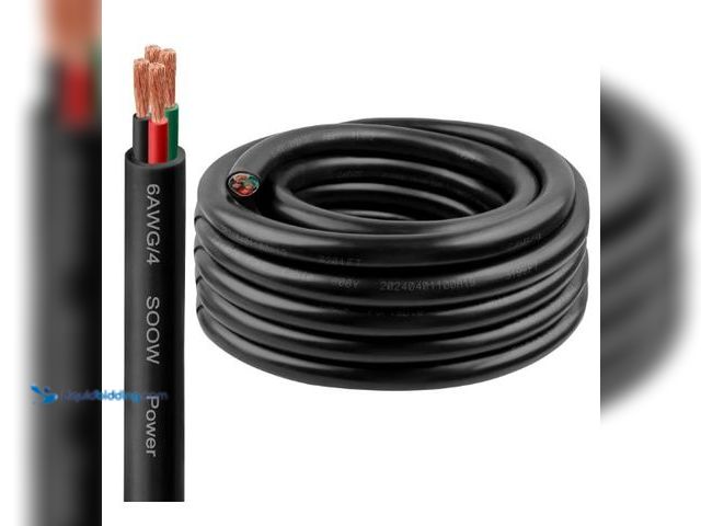 Lot 49-3432102 - 6/4 SOOW Wire 25FT, 6 AWG 600V SOOW Bulk Cable, 6 Gauge 4 Conductor Portable Power Cable, Extension ...