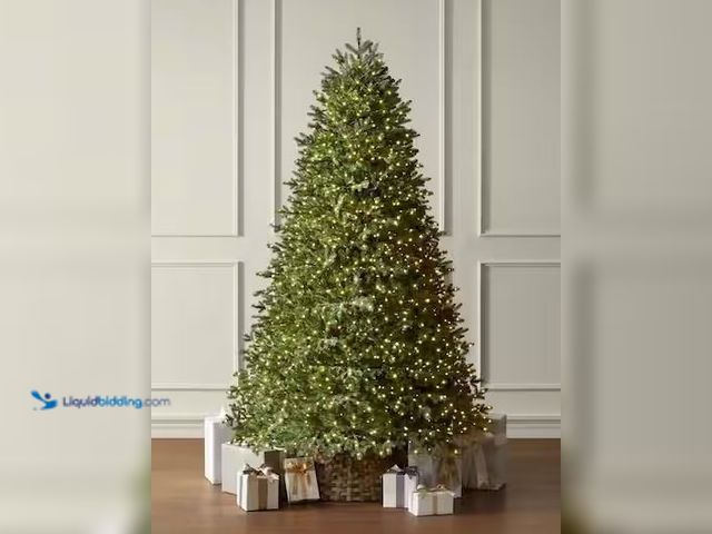 Lot 49-1548193 - Home Decorators Collection 7.5 ft. Elegant Twinkling Grand Fir LED Pre-Lit Artificial Christmas Tree...