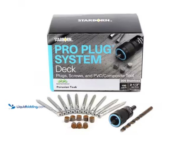 Lot 49-1628019 - NewTechWood #10 x 2-1/2 in. Stainless Steel Star Drive Flat Undercut Composite Pro Plug System in Pe...