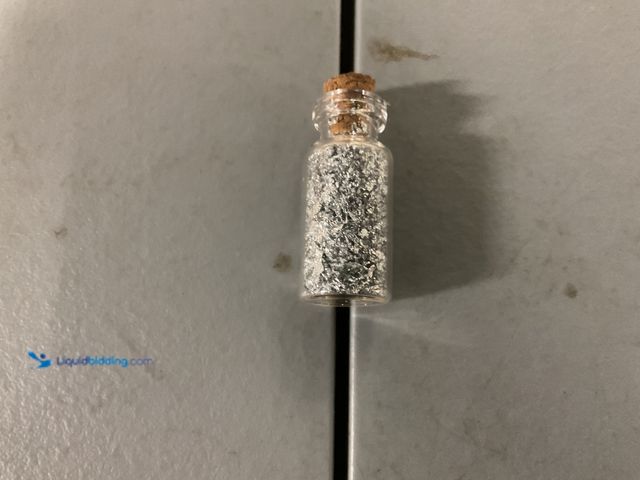 Lot 49-1505963 - RARE 1 INCH GLASS VILE OF PURE 24K SILVER FLAKES #COINS1211