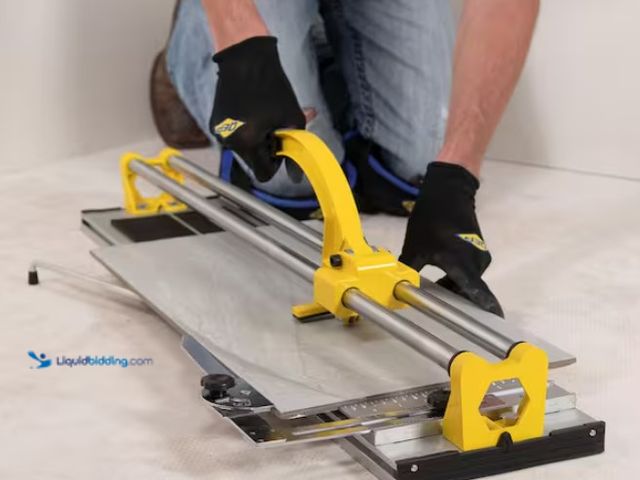 Lot 49-1574978 - QEP 24 in. Ceramic and Porcelain Professional Tile Cutter with 7/8 in. Scoring Wheel with Ball Beari...