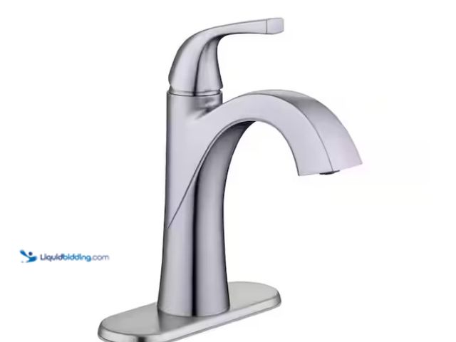 Lot 49-3433447 - Glacier Bay Atterbury Single Hole Single-Handle High-Arc Bathroom Faucet in Brushed Nickel, Model # ...