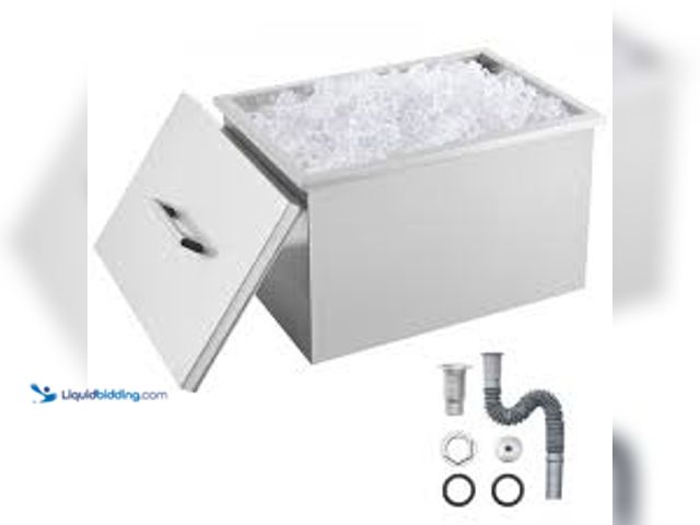 Lot 49-5485624 - VEVOR 32 Quart Drop in Ice Chest Ice Cooler Ice Bin Stainless Steel 20"x14"x13". Unused.