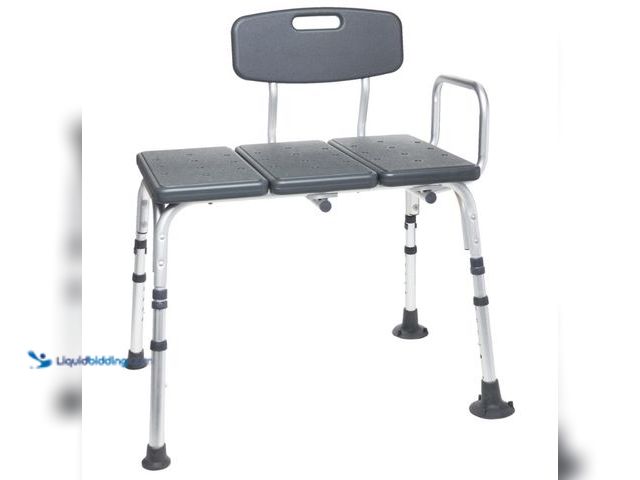 Lot 49-1625796 - Equate Adjustable Bath Transfer Bench, Black, 250 lb Limit, Model # 14179104, Unused, Has attachment...