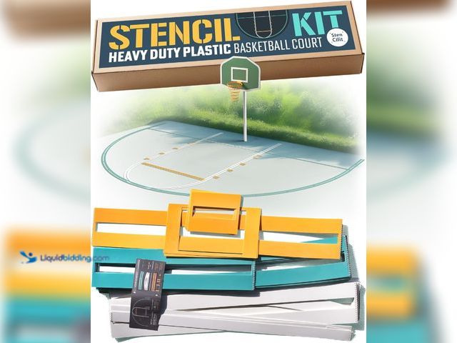 Lot 49-3564539 - Basketball Court Stencil Kit for Concrete - Heavy Duty Plastic, Professional Kit for Driveway & Conc...