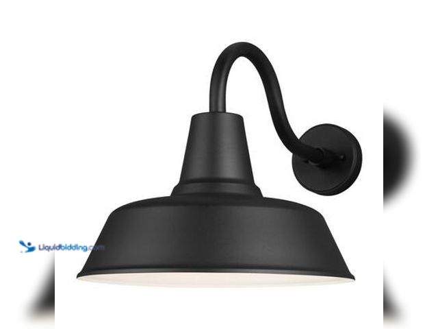 Lot 49-5559529 - Generation Lighting Barn Light 1-Light Matte Black Modern Farmhouse Outdoor Wall Mount Lantern Sconc...