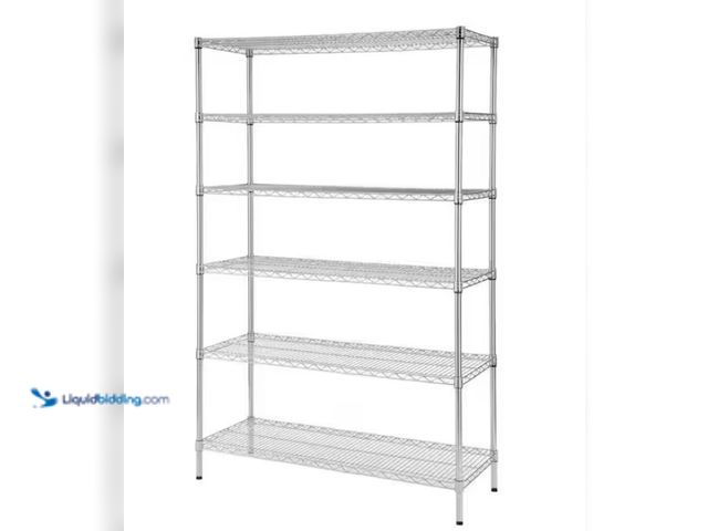 Lot 49-1546394 - HDX 6-Tier Commercial Grade Heavy Duty Steel Wire Shelving Unit in Chrome (48 in. W x 72 in. H x 18 ...