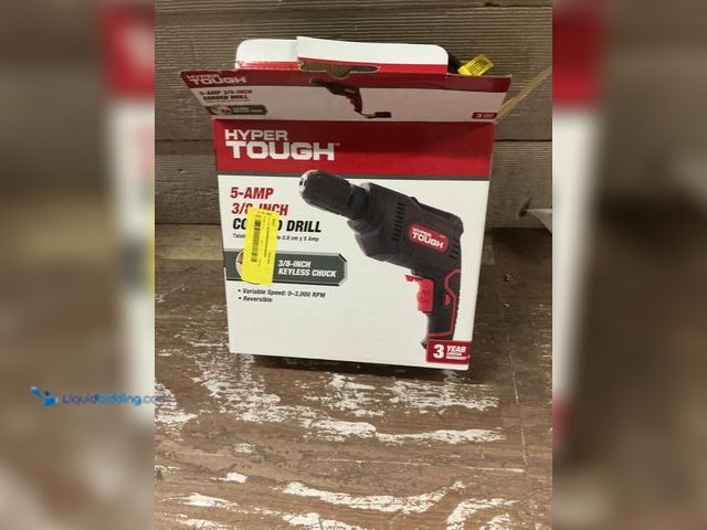 Lot 49-5544033 - Hyper Tough 5-Amp 3/8" Corded Drill. Model 889526432546. Used