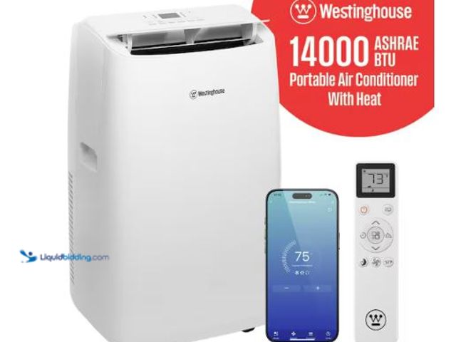 Lot 49-5514467 - Westinghouse
14,000 BTU (ASHRAE) 8,150 BTU (DOE) Portable Air Conditioner With Heat Cools 700 sq. f...