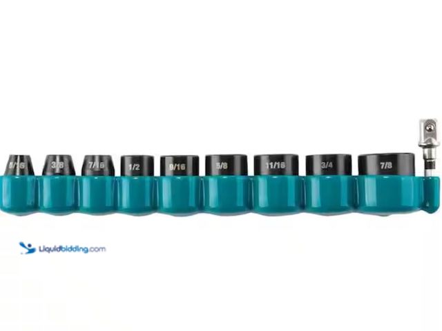 Lot 49-3614650 - Makita Impact XPS 10 Piece 3/8 in. Drive 6-Point SAE Impact Socket Set w/ Standard Socket Adapter, M...