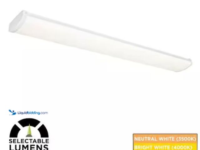 Lot 49-1569427 - Commercial Electric 4 ft. 1900-3600 Selectable Lumens, Integrated LED White Wraparound Light, Select...