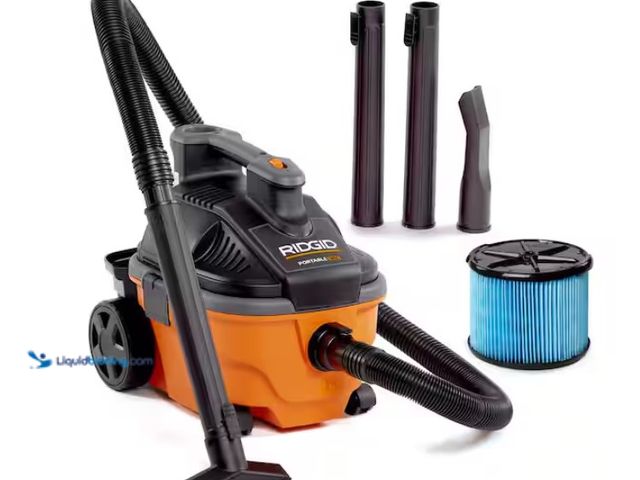 Lot 49-1567853 - RIDGID 4 Gal. 5.0 Peak HP Portable Shop Vacuum Wet Dry Vac with Fine Dust Filter, Locking Hose and A...