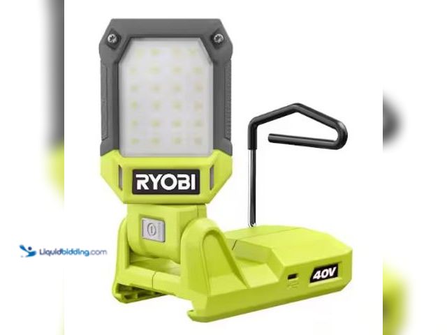 Lot 49-3615933 - RYOBI 40V Cordless Battery Topper LED Work Light (Tool Only), Model # RY40WL01B, Slightly used, Scuf...