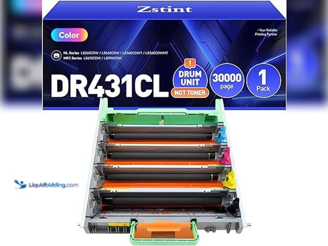 Lot 49-3482640 - Drum Unit Printer High Yield Replacement for Brother DR-431CL Imaging Drum Compatible with HL-L8360C...