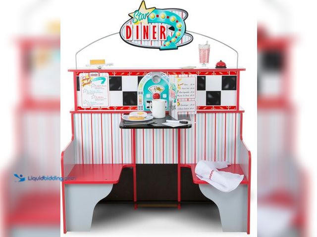 Lot 49-5478708 - Melissa & Doug Double-Sided Wooden Star Diner Restaurant Play Space ASIN:B072N3Y64F Item is Factory ...