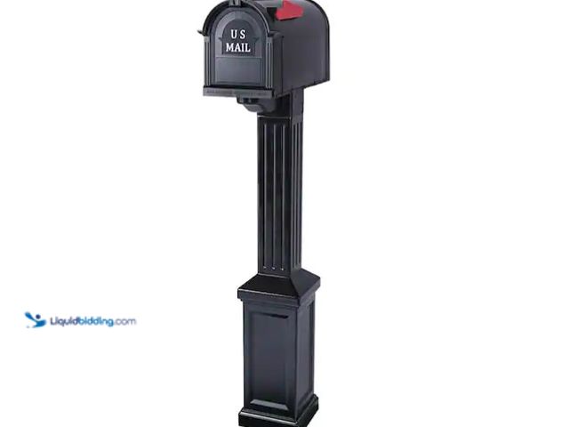 Lot 49-1566822 - Postal PRO Craftsman Mailbox and Post Kit, Black, Model # PP3400BLM, unused  Ref#SB107