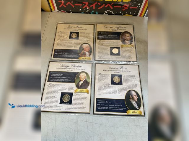 Lot 49-1505480 - COLLECTIBLE LOT OF 4 PRESIDENTIAL COMMEMORATIVE MEDALLIONS GOLD (IN COLOR) INCLUDING ADAMS, JEFFERSO...