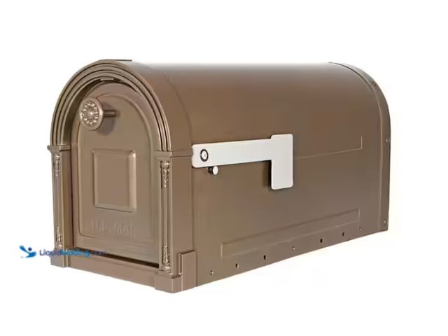 Lot 49-3613571 - Architectural Mailboxes Garrison Venetian Bronze, Large, Steel, Post Mount Mailbox, Model # GM160VBA...