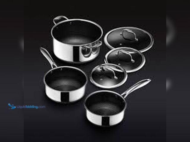 Lot 49-5485527 - HexClad 6-piece Saucepan Set. Item 1394630 | Model 859006007076. New