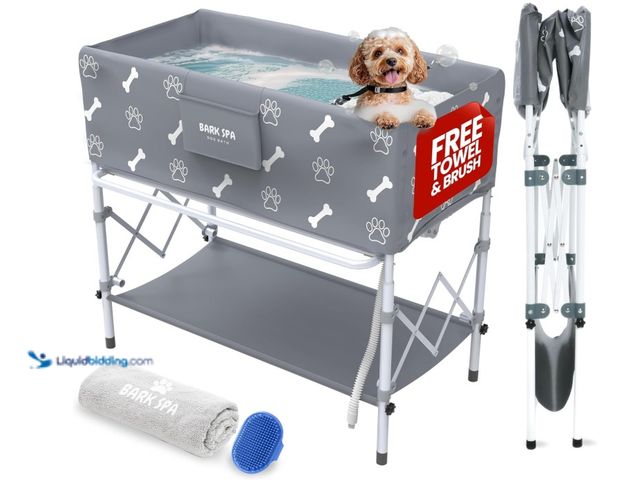Lot 49-3463486 - Dog Bath Tub - Free Brush & Towel – Foldable & Portable Dog Washing Station – Lightweight Dog Bath f...