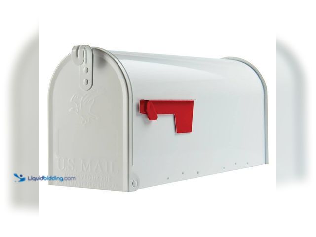 Lot 49-3614931 - Architectural Mailboxes Elite White, Medium, Steel, Post Mount Mailbox - Unused (Model # E1100WAM)  ...