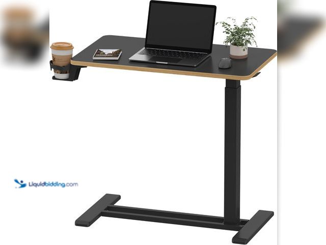 Lot 49-3531549 - SANODESK Mobile Standing Desk with Hidden Wheels,Pneumatic Laptop Desk Rolling Computer Cart Movable...