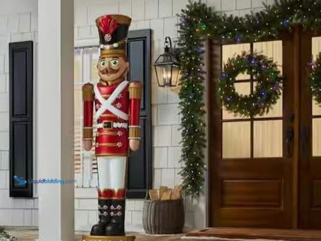 Lot 49-1540825 - Home Accents Holiday 6ft LED Candy Soldier Nutcracker, Indoor/Outdoor, Eyes move from side to side, ...